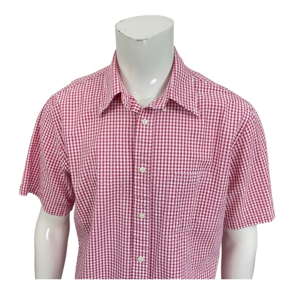 Brooks Brothers Regent Short Sleeve Green Gingham Check Seersucker Shirt Mens XL - Picture 6 of 9